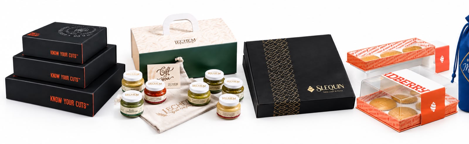 OVC client packaging - Know Your Cuts, Lechem, Slequin and Redberry